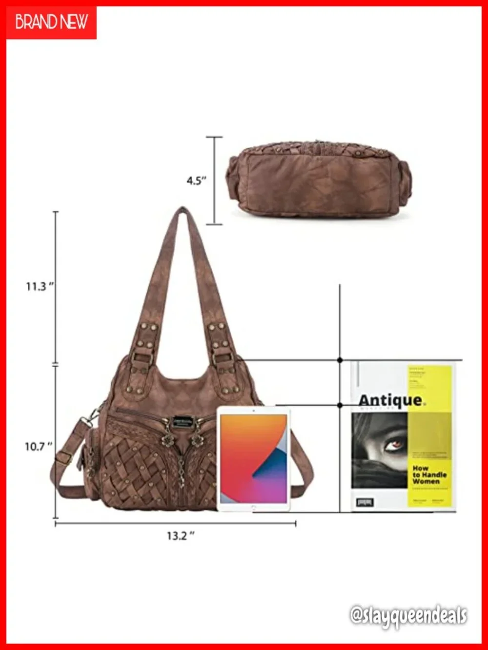 Large Hobo Bag for Women Shoulder Purse Faux Leather Soft Tote